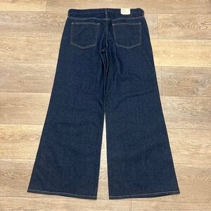 NWT Agolde Clara Low Rise Baggy Flare Jeans In Whisper Dark Wash Size 32 (38x33)